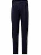 Zanella - Nico Tapered Pleated Virgin Wool and Cashmere-Blend Trousers - Blue