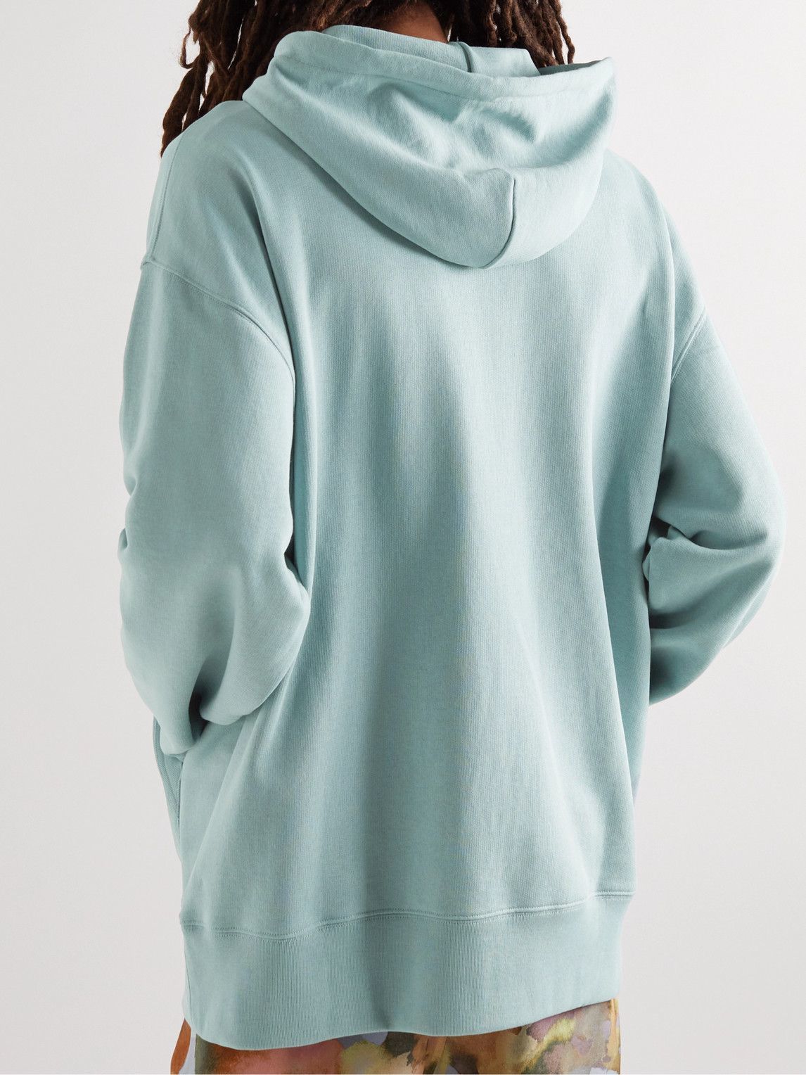 Acne store studios sky blue logo cotton hoodie