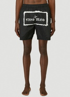 Stone Island - Logo Swim Shorts in Black