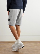 Stone Island - Straight-Leg Logo-Appliquéd Garment-Dyed Cotton-Jersey Shorts - Gray