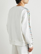 Missoni - Logo-Embroidered Striped Cotton-Jersey Sweatshirt - White