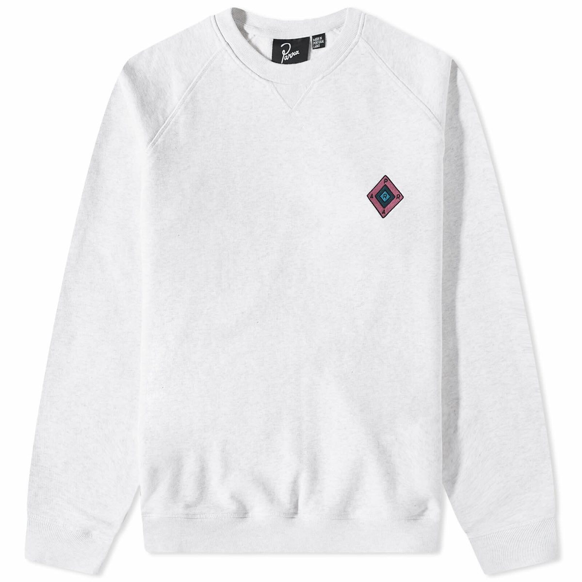 By Parra Men's Diamond Block Logo Crew Sweat in Ash Grey By