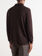 Thom Sweeney - Cashmere and Silk-Blend Jersey Polo Sweater - Brown