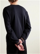 Paul Smith - Striped Appliquéd Cotton-Jersey Sweatshirt - Blue