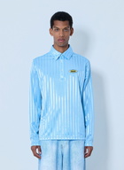 Metalwood Striped Long Sleeve Polo Shirt