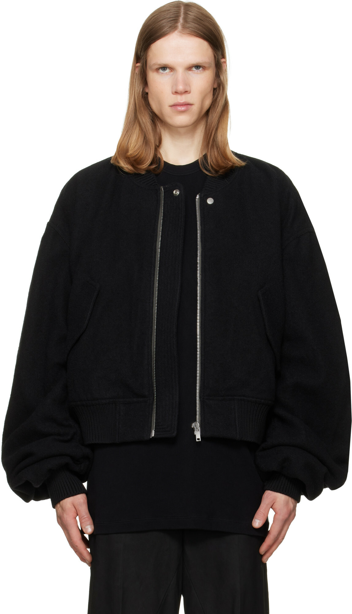 Rick Owens Black Flight Reversible Bomber Jacket Rick Owens
