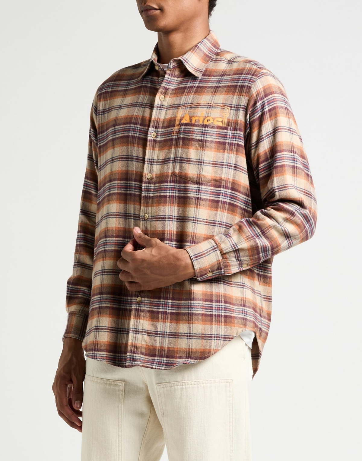 Aries Mens Shirt in Brown