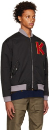 Kenzo Black Varsity Bomber Jacket