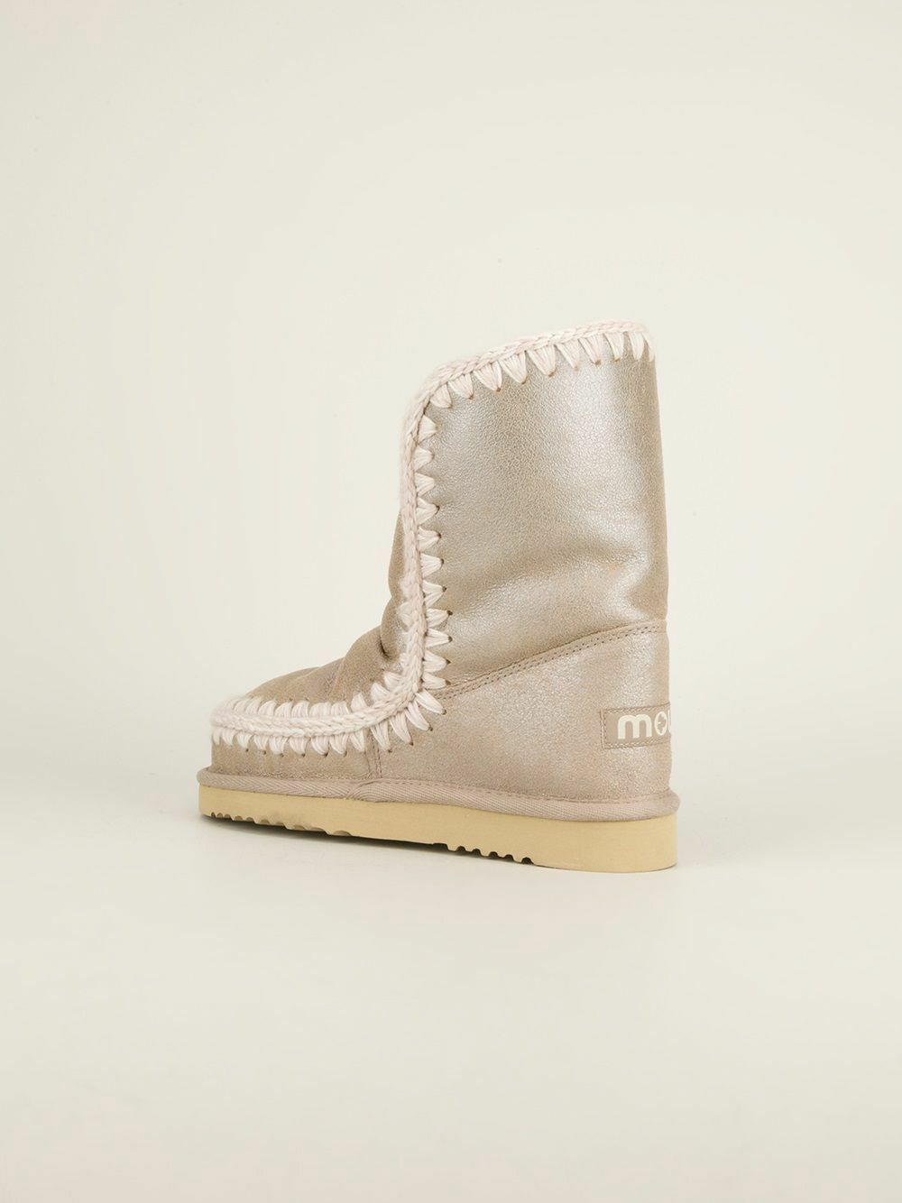 Mou stitched-edge ankle boots - White