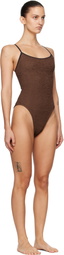Hunza G Brown Pamela Contrast Swimsuit