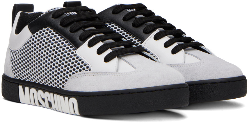 Moschino White & Black Side Logo Sneakers Moschino
