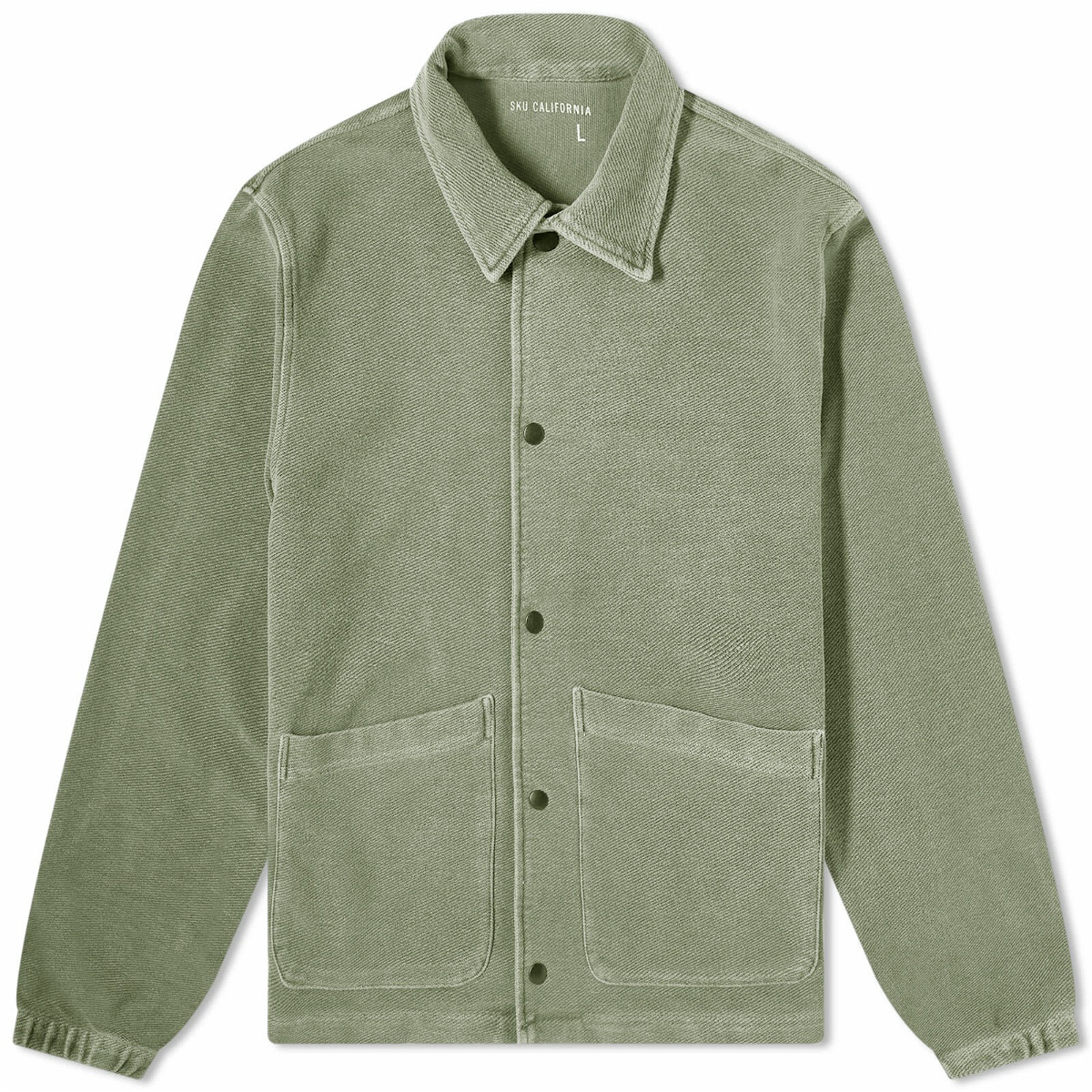 Photo: Save Khaki Men's Twill Terry Snap Front Jacket in Olive