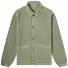 Save Khaki Men's Twill Terry Snap Front Jacket in Olive