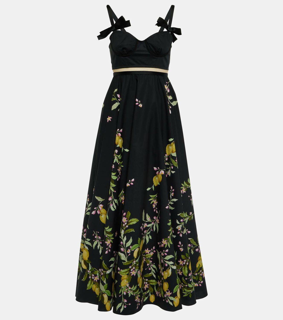Giambattista Valli Bow-detail printed poplin gown