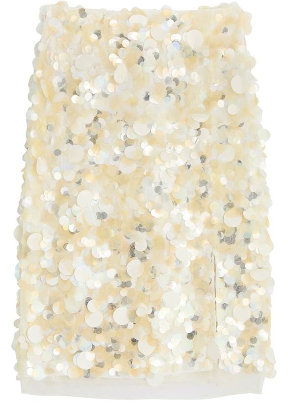 Photo: Rohe Paillette-embellished Midi Skirt Cream
