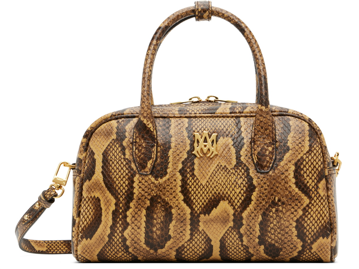 AMIRI Brown Python MA Bowling Bag