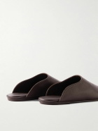 The Row - Nicco Full-Grain Leather Mules - Brown