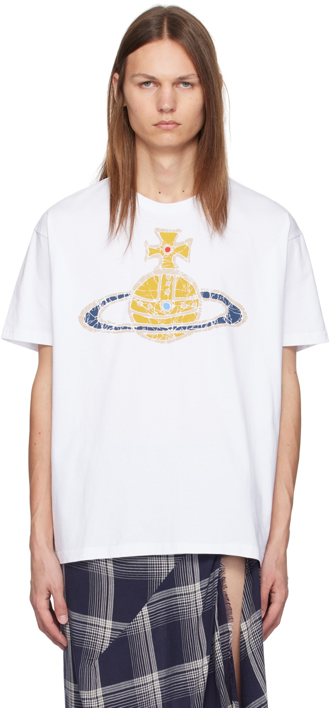 【VIVIENNE WESTWOOD】Time Machine T-Shirt White Vivienne Westwood White Time Machine Classic T-Shirt