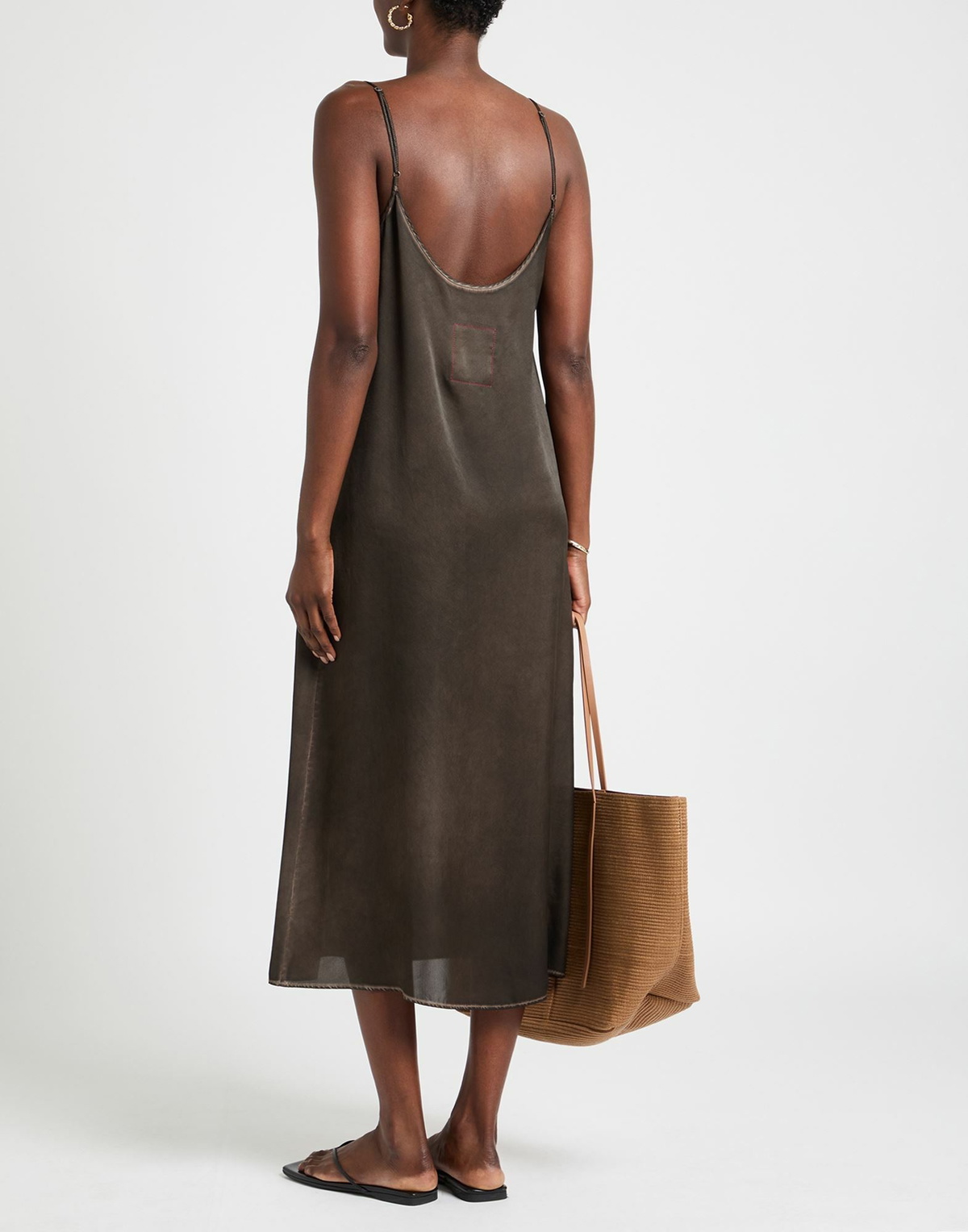 Uma Wang Womens Midi dress Chocolate in Brown