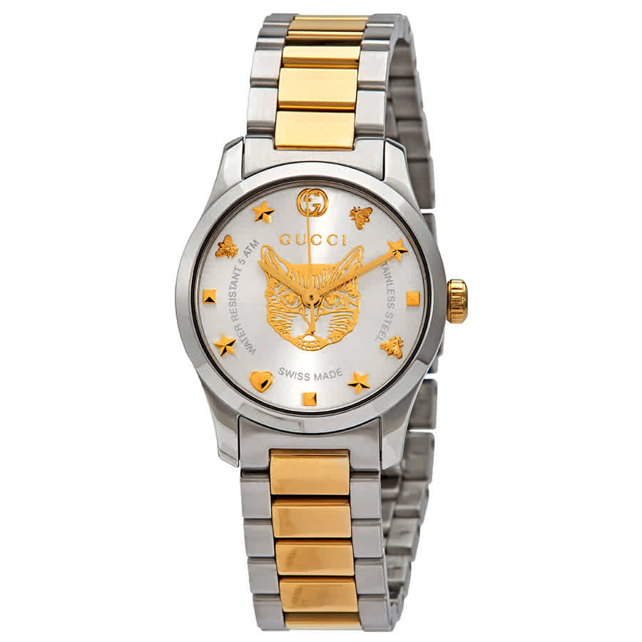 稀少 GUCCI(グッチ) G-Timeless Yellow Gold Bezel Men's Watch Gucci G-Timeless 18K Yellow Gold, Stainless Steel