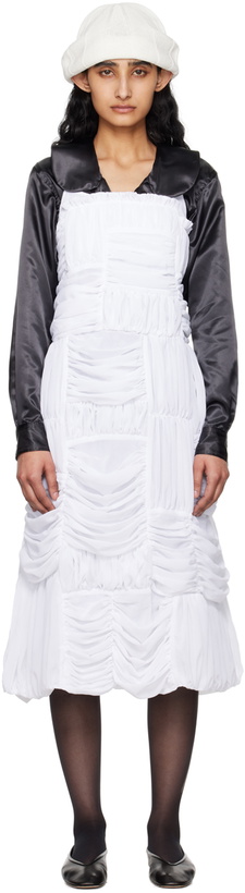 Photo: Comme des Garçons Comme des Garçons White Gathered Midi Dress