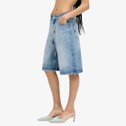 Represent Women's Denim Bermuda Shorts in Washed Blue