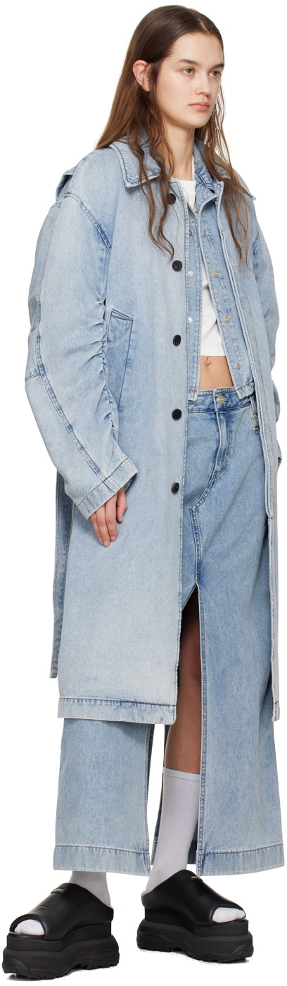 Wooyoungmi Blue Faded Denim Coat