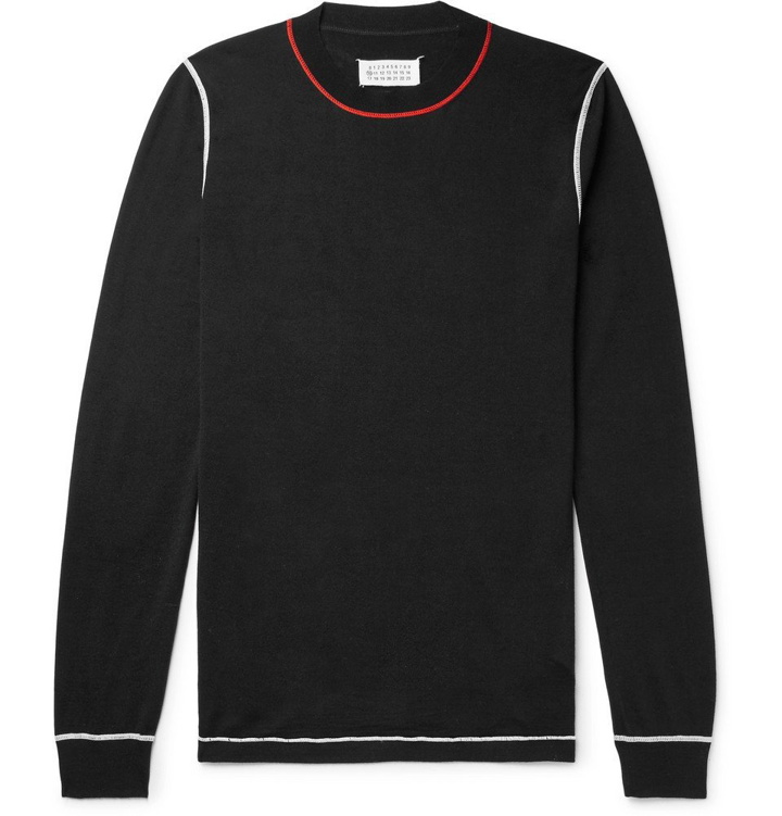 Photo: Maison Margiela - Slim-Fit Wool-Blend Sweater - Men - Black