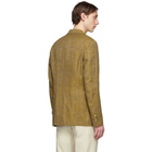 Dries Van Noten Brown and Yellow Bareno Blazer