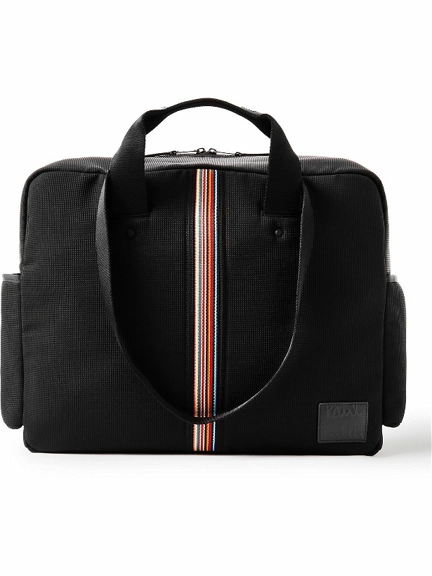Photo: Paul Smith - Stripe-Detailed Leather-Trimmed Mesh Weekend Bag