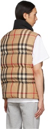 Burberry Beige Insulated Check Vest