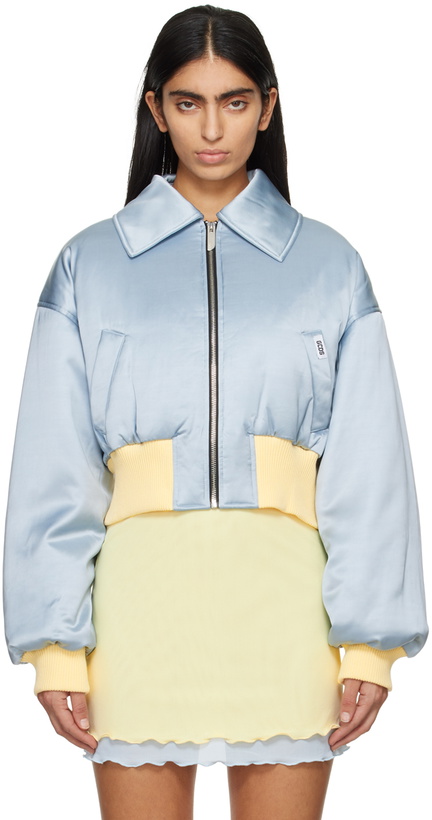 Photo: GCDS Blue Cropped Bomber Jacket