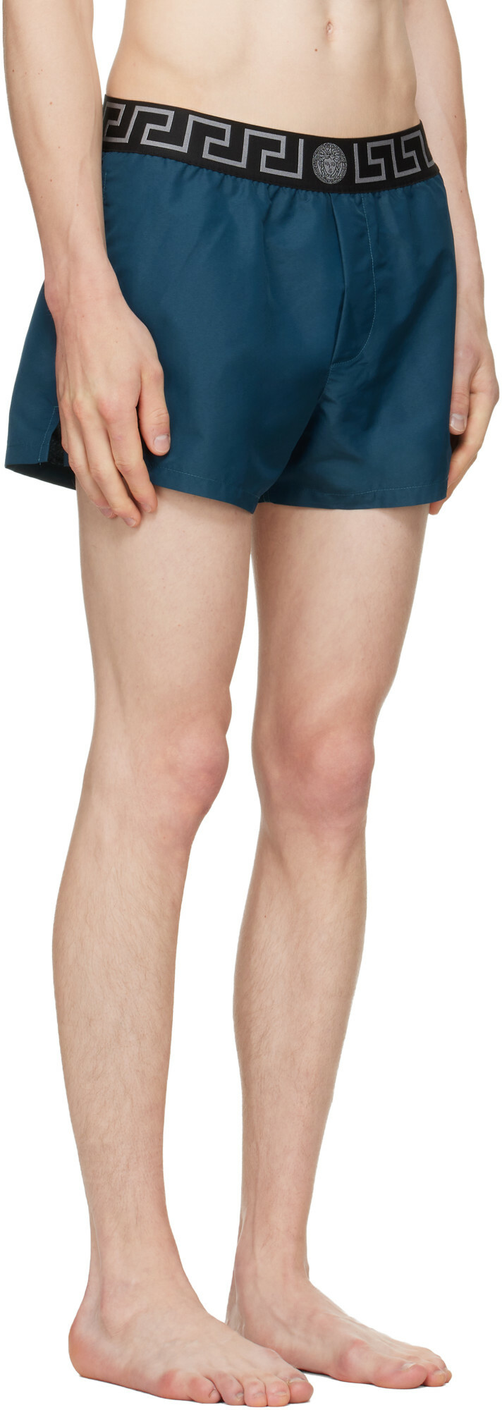 Versace Blue Greca Swim Shorts