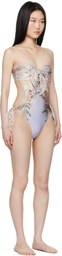 ZIMMERMANN Blue Wylie Scarf Tie Swimsuit