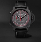 Panerai - Luminor Luna Rossa Challenger Automatic Flyback Chronograph 44mm Ceramic and Leather Watch - Black