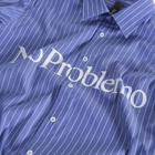 No Problemo Logo Stripe Poplin Shirt in Navy