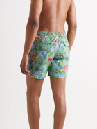 HARTFORD - Slim-Fit Mid-Length Printed Swim Shorts - Blue