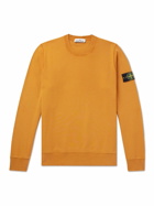 Stone Island - Logo-Appliquéd Garment-Dyed Cotton-Jersey Sweatshirt - Orange