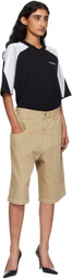 VETEMENTS Beige Hip-Hop Denim Shorts