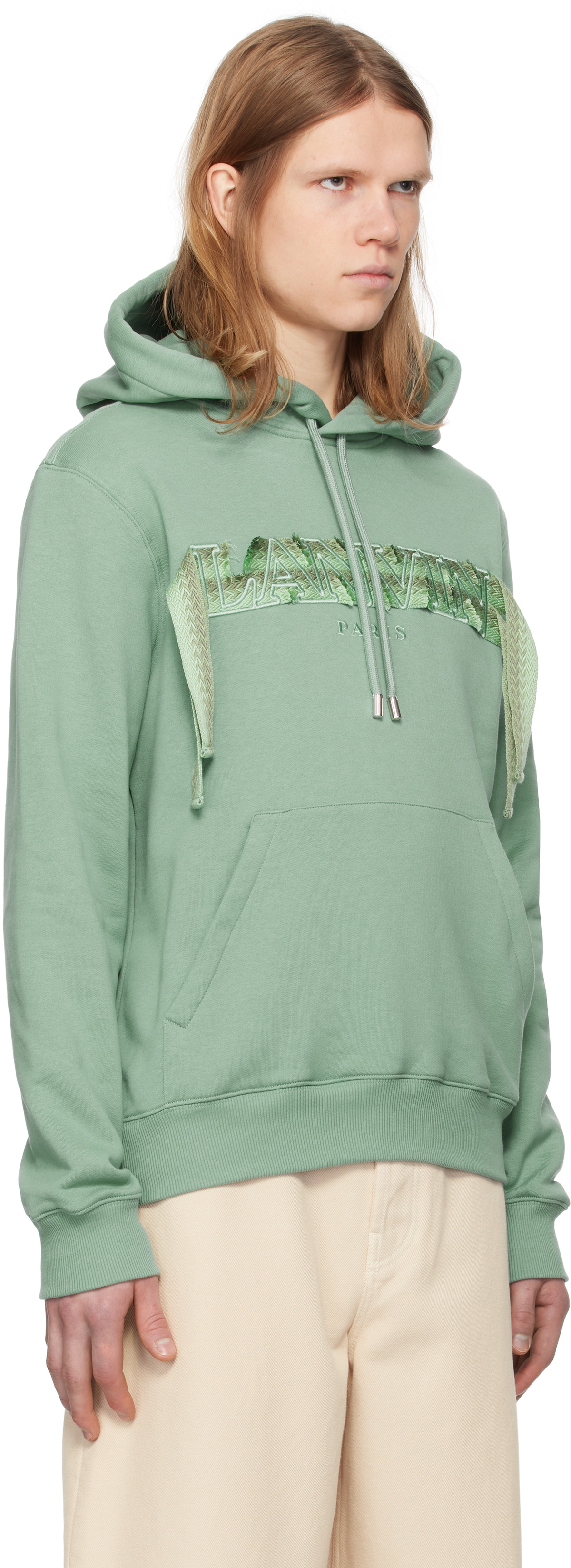 Lanvin Green Curb Lace Hoodie