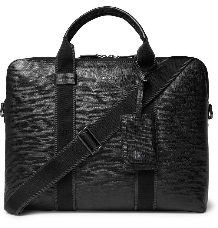 Photo: Hugo Boss - Timeless Cross-Grain Leather Briefcase - Men - Black