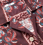 BODE - Louie Camp-Collar Floral-Print Cotton Shirt - Burgundy