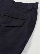 Blue Blue Japan - Straight-Leg Pleated Indigo-Dyed Cotton-Blend Cargo Trousers - Blue