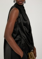Roksanda Vesper Draped Silk top Black