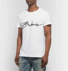 Balmain - Logo-Appliquéd Cotton-Jersey T-Shirt - White