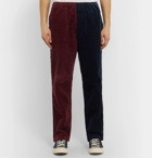 Stüssy - Tapered Colour-Block Cotton-Corduroy Trousers - Blue