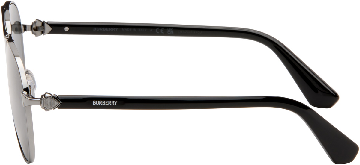 Burberry Gunmetal Metal Shield Aviator Sunglasses​