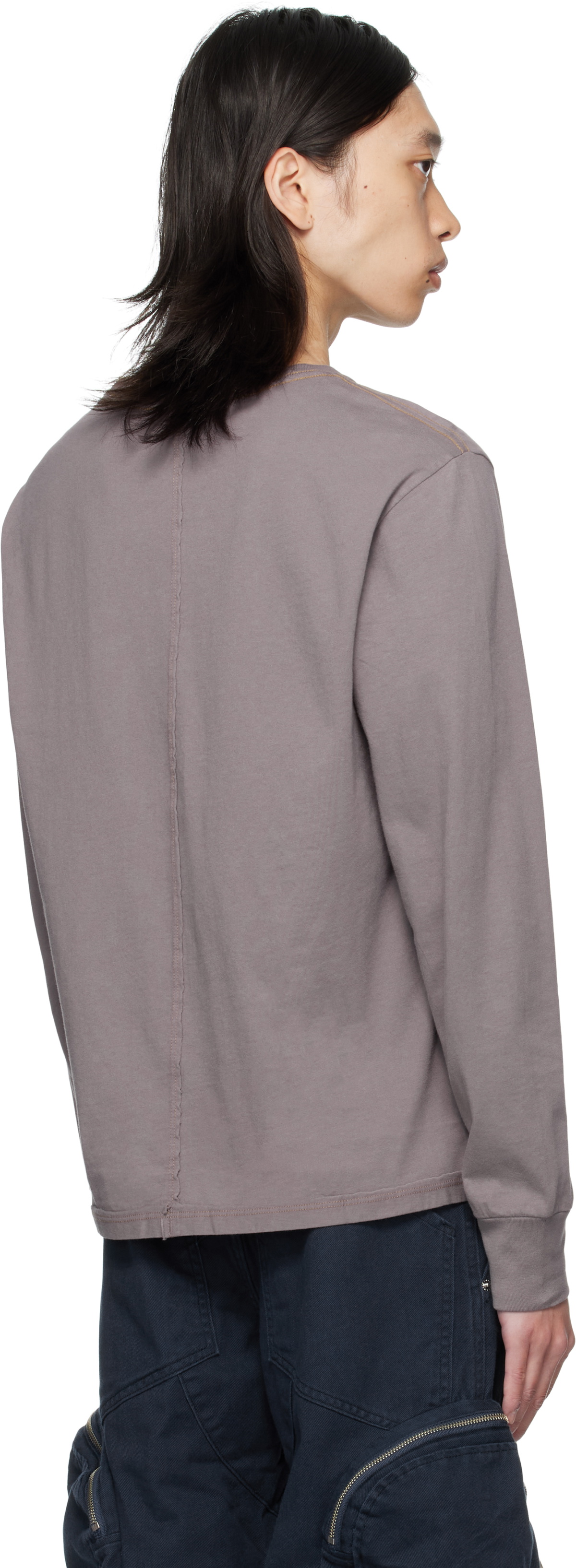 Eckhaus Latta Purple Lapped Long Sleeve T-shirt