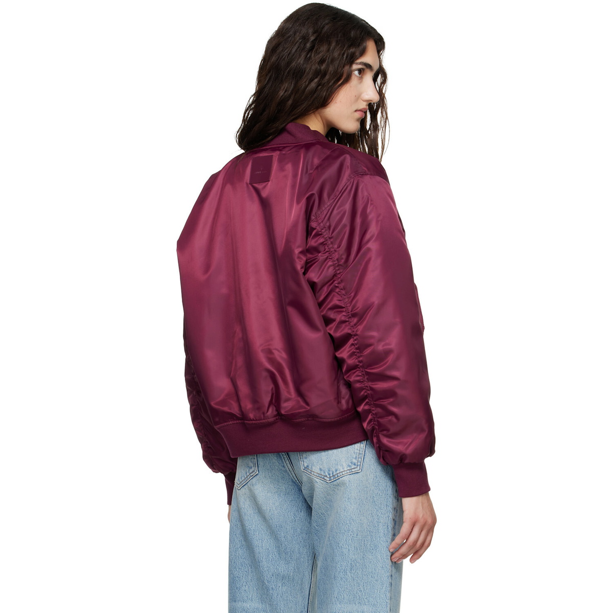 ANINE BING Burgundy Leon Bomber Jacket