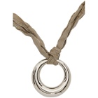 Jil Sander Grey and Silver Ripple Necklace